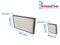 Preview: Maße Filterset 3x M5 Vallox airDIRECT 770 D / 1000 D: 740x450x45mm, 340x300x45mm