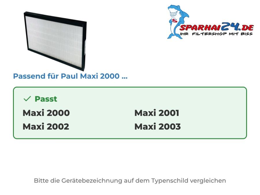 Preview: F7 Pollenfilter passend für Paul Maxi 2000, 2001, 2002 und 2003