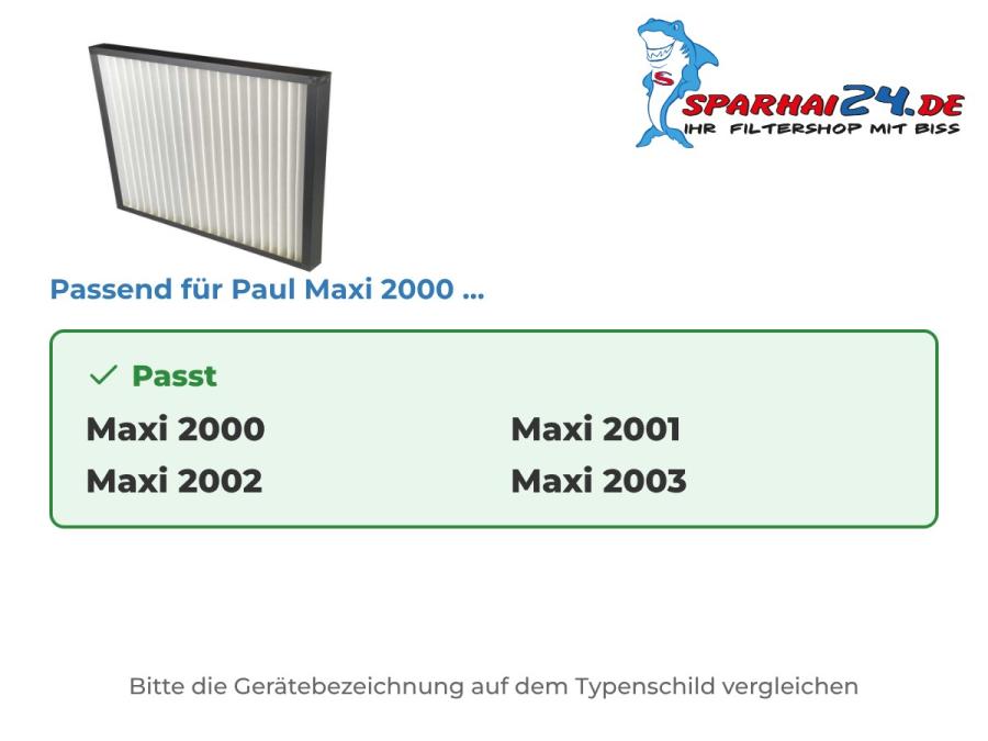 G4 Grobstaubfilter passend für Paul Maxi 2000, 2001, 2002 und 2003