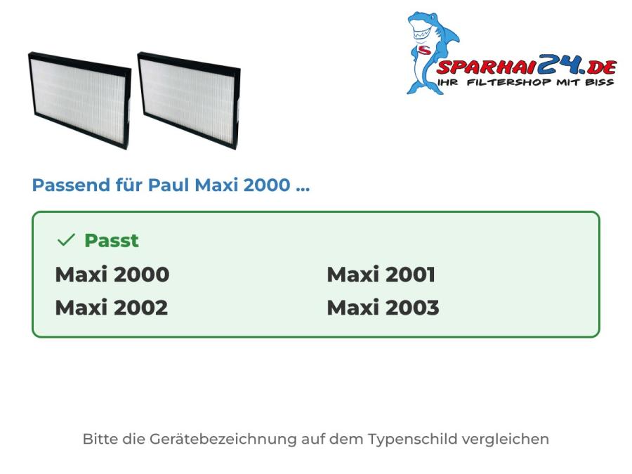 Preview: F7 Pollenfilter passend für Paul Maxi 2000, 2001, 2002 und 2003