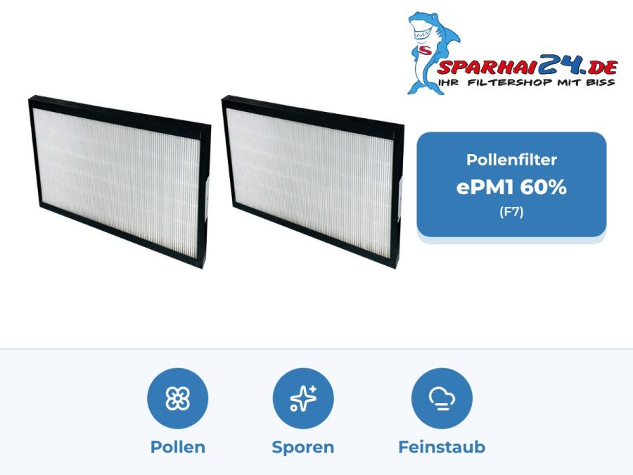 Preview: F7 Pollenfilter ePM1 60% für Paul Maxi 2000 / 2001 / 2002 / 2003: hält Pollen, Sporen und Feinstaub zurück