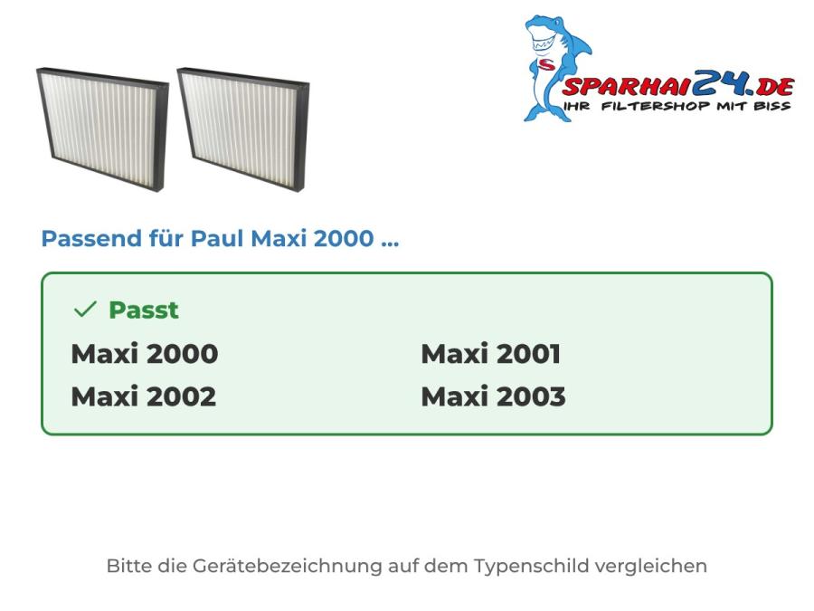 Preview: G4 Grobstaubfilter passend für Paul Maxi 2000, 2001, 2002 und 2003