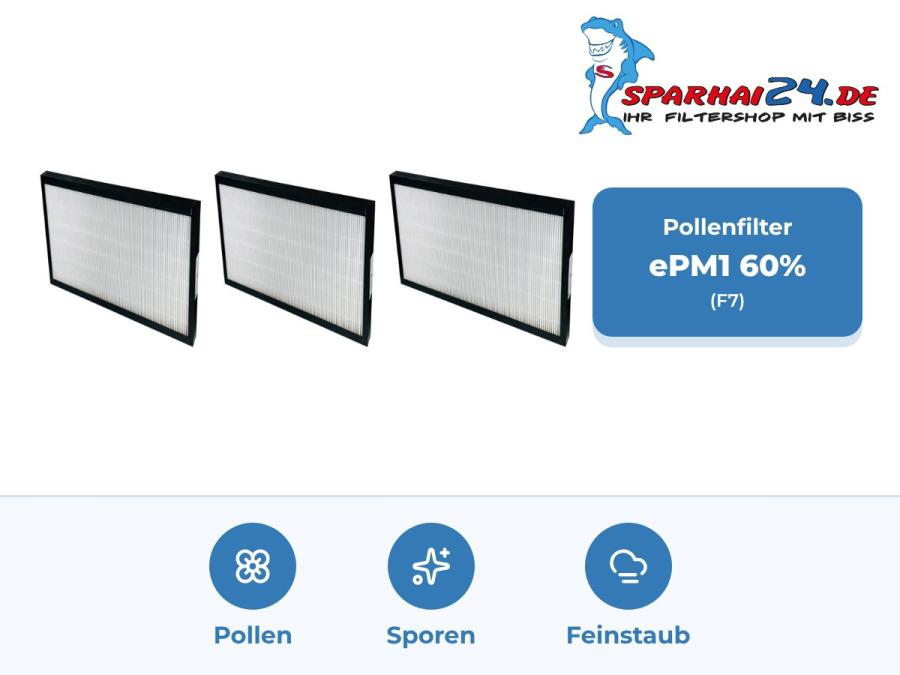 Preview: F7 Pollenfilter ePM1 60% für Paul Maxi 3000 / 3001 / 3002 / 3003: hält Pollen, Sporen und Feinstaub zurück