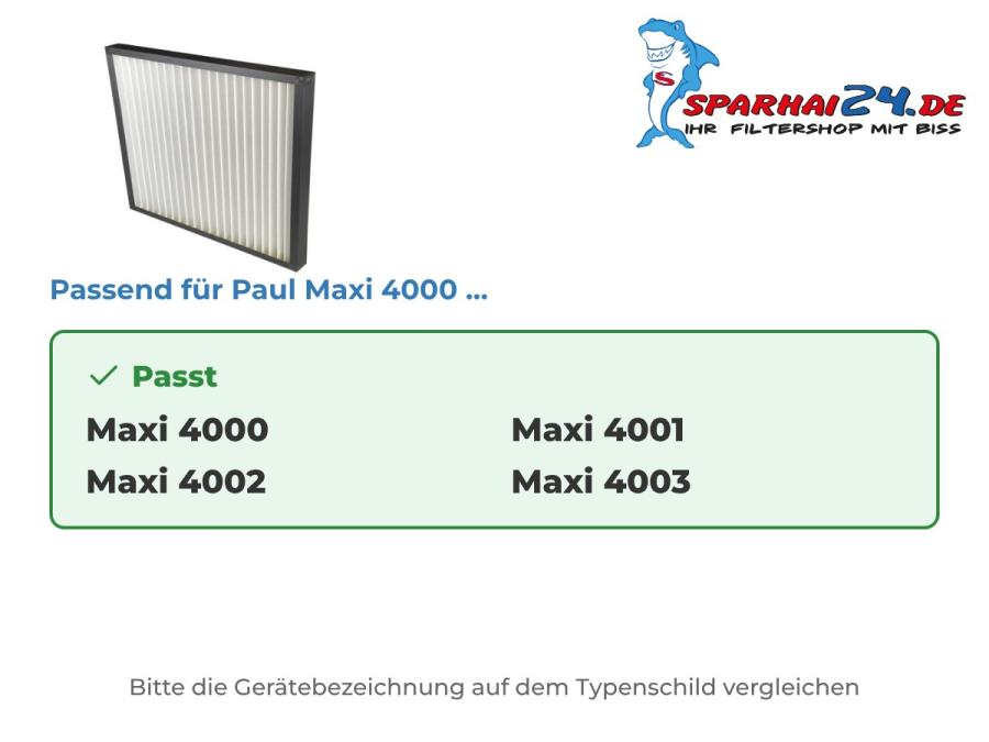 Preview: G4 Grobstaubfilter passend für Paul Maxi 4000, 4001, 4002 und 4003