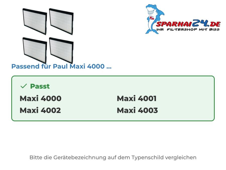 Preview: F7 Pollenfilter passend für Paul Maxi 4000, 4001, 4002 und 4003