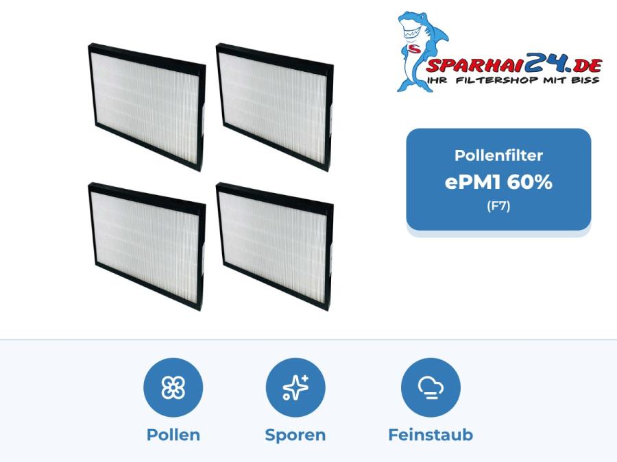 Preview: F7 Pollenfilter ePM1 60% für Paul Maxi 4000 / 4001 / 4002 / 4003: hält Pollen, Sporen und Feinstaub zurück