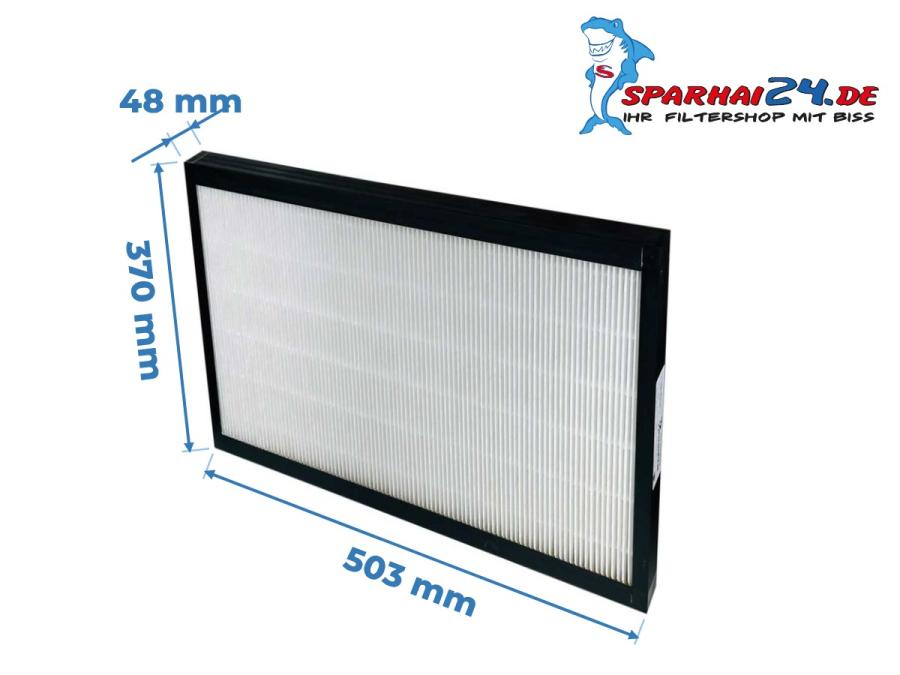 Preview: Maße F7 Pollenfilter Paul Maxi 5000 / 5001 / 5002 / 5003: 503x370x48mm