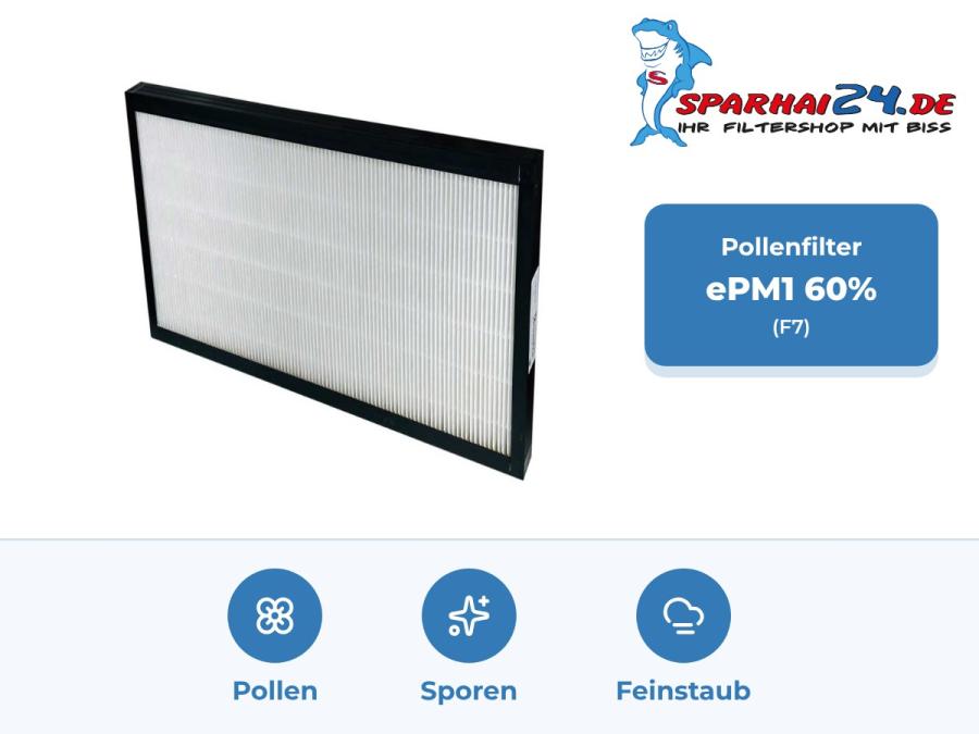Preview: F7 Pollenfilter ePM1 60% für Paul Maxi 5000 / 5001 / 5002 / 5003: hält Pollen, Sporen und Feinstaub zurück