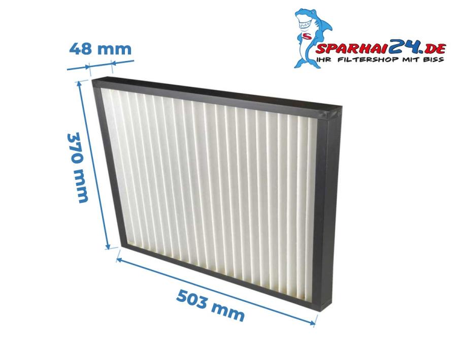 Preview: Maße G4 Grobstaubfilter Paul Maxi 5000 / 5001 / 5002 / 5003: 503x370x48mm