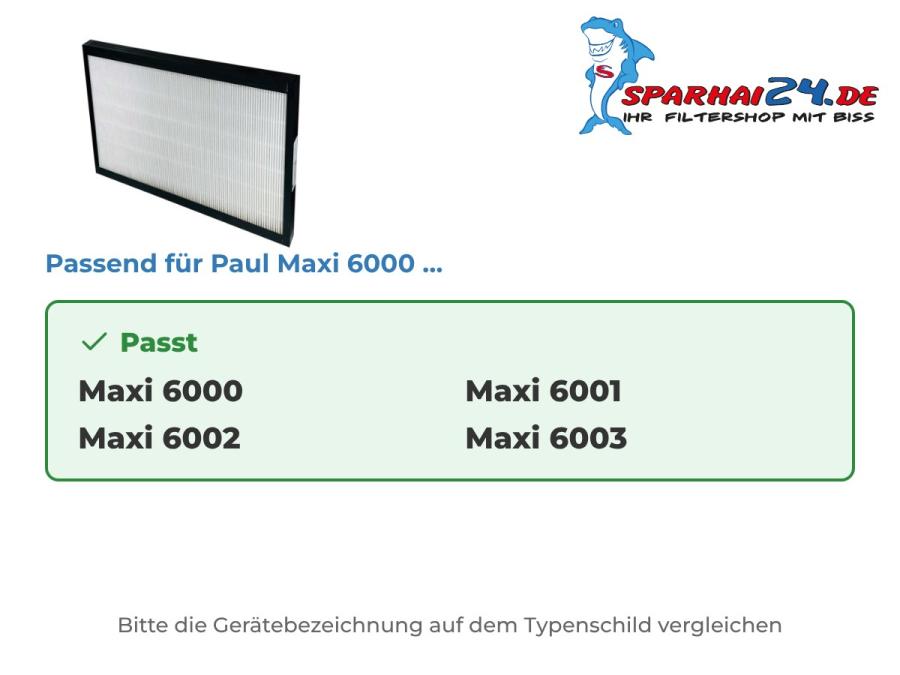 Preview: F7 Pollenfilter passend für Paul Maxi 6000, 6001, 6002 und 6003