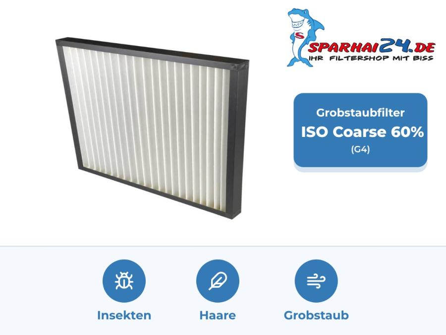G4 Grobstaubfilter ISO Coarse 60% für Paul Maxi 6000 / 6001 / 6002 / 6003: hält Insekten, Haare und Grobstaub zurück