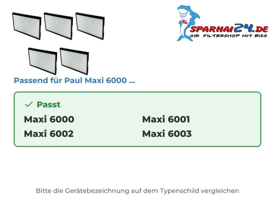 Preview: F7 Pollenfilter passend für Paul Maxi 6000, 6001, 6002 und 6003