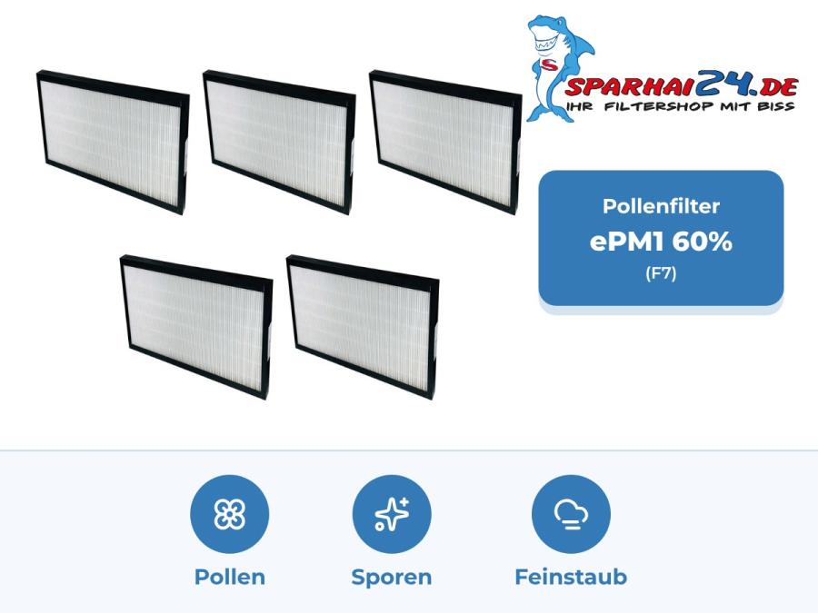 Preview: F7 Pollenfilter ePM1 60% für Paul Maxi 6000 / 6001 / 6002 / 6003: hält Pollen, Sporen und Feinstaub zurück