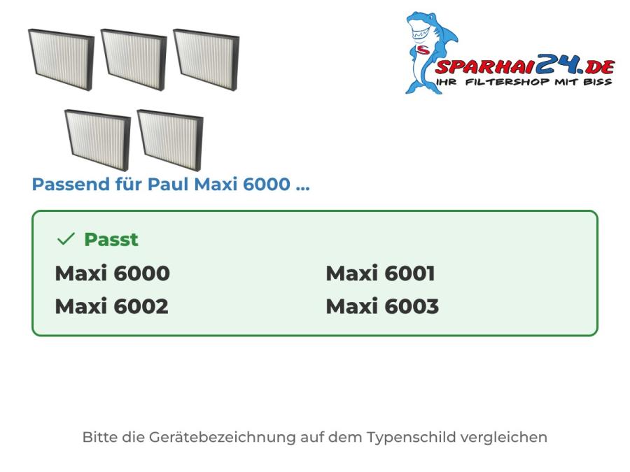 Preview: G4 Grobstaubfilter passend für Paul Maxi 6000, 6001, 6002 und 6003