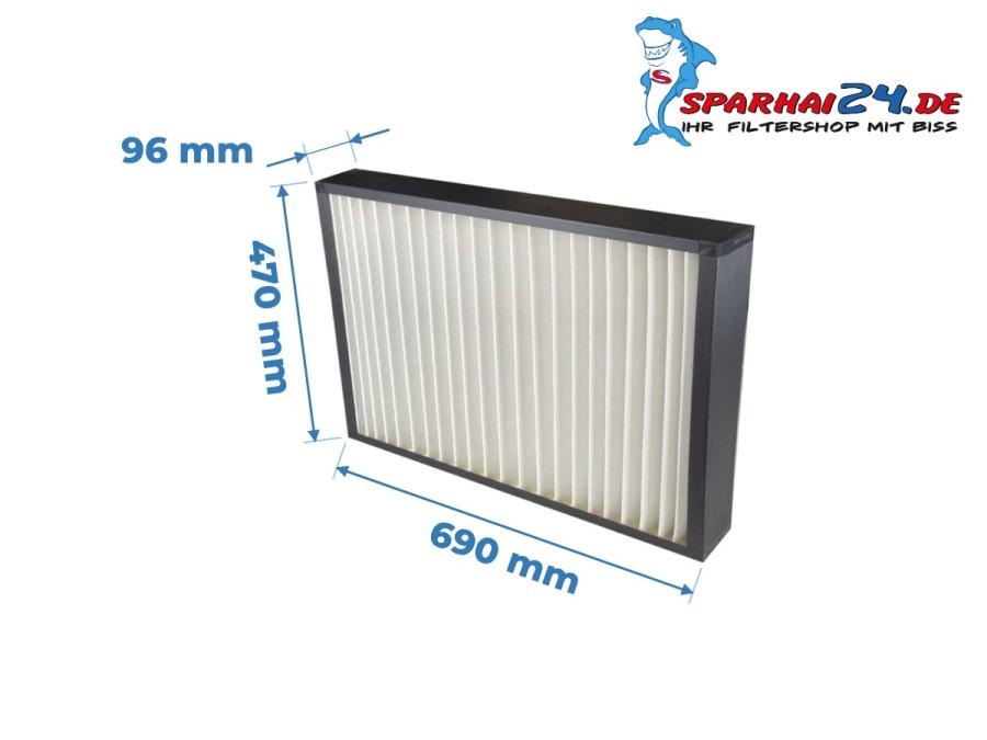Preview: Maße M5 Feinstaubfilter Vallox Vario 2500 CC / SE: 690x470x96mm