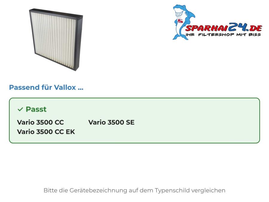 Preview: M5 Feinstaubfilter passend für Vallox Vario 3500 CC, Vallox Vario 3500 CC EK und Vallox Vario 3500 SE