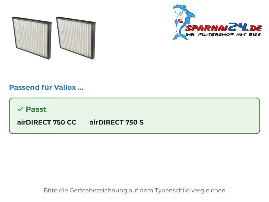 Preview: Filterset 2x M5 passend für Vallox airDIRECT 750 CC und Vallox airDIRECT 750 S