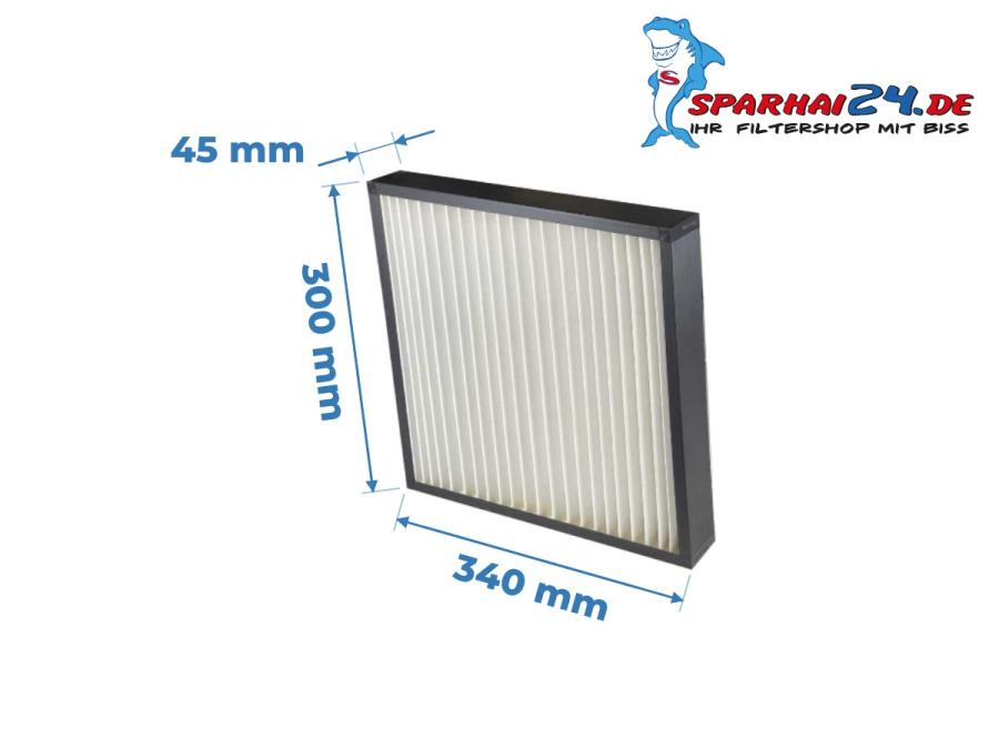 Preview: Maße M5 Feinstaubfilter Vallox airDIRECT 770 D / 1000 D: 340x300x45mm