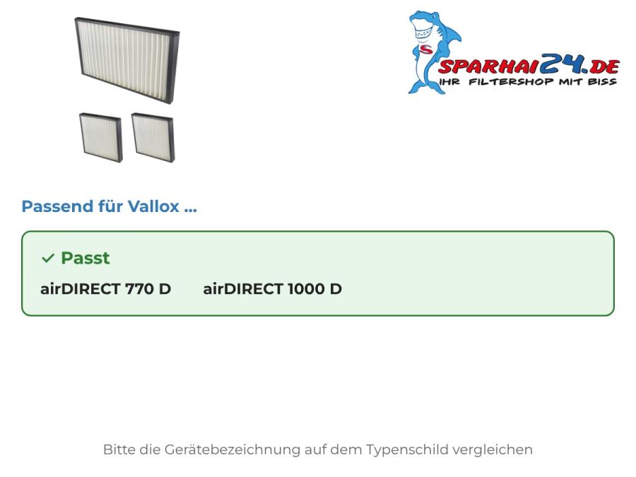 Preview: Filterset 3x M5 passend für Vallox airDIRECT 770 D und Vallox airDIRECT 1000 D