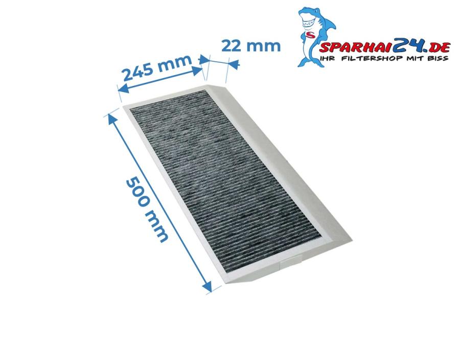 Preview: Maße Aktivkohlefilter Wolf CWL-2 325 / 400: 500x245x22mm