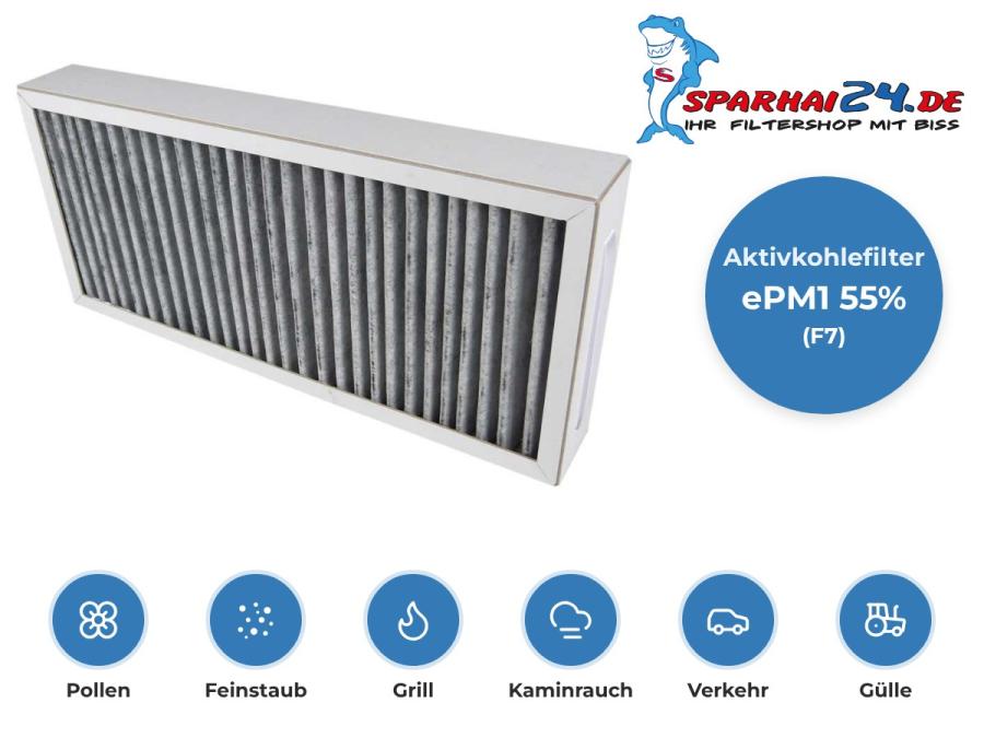Preview: Aktivkohlefilter Helios KWL EC 450 / 500: hält Pollen und Feinstaub zurück und bindet Gerüche