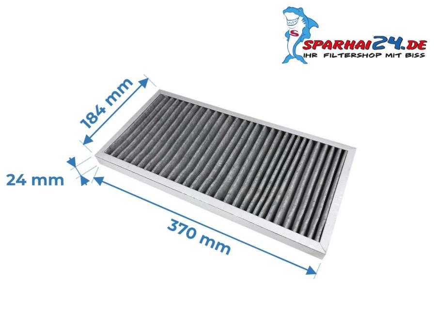 Preview: Maße Aktivkohlefilter Stiebel Eltron LWZ 304 404: 370x184x24mm
