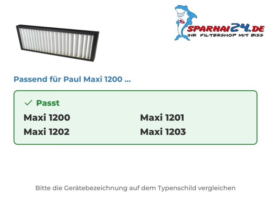 G4 Grobstaubfilter passend für Paul Maxi 1200, 1201, 1202 und 1203