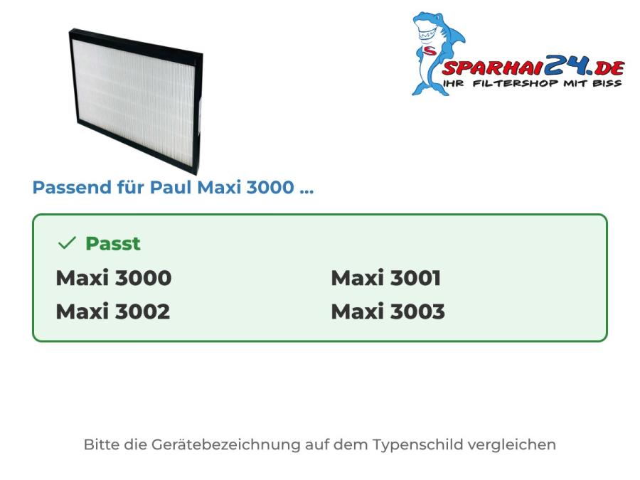 F7 Pollenfilter passend für Paul Maxi 3000, 3001, 3002 und 3003