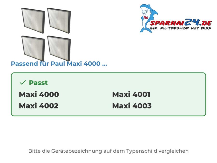 G4 Grobstaubfilter passend für Paul Maxi 4000, 4001, 4002 und 4003