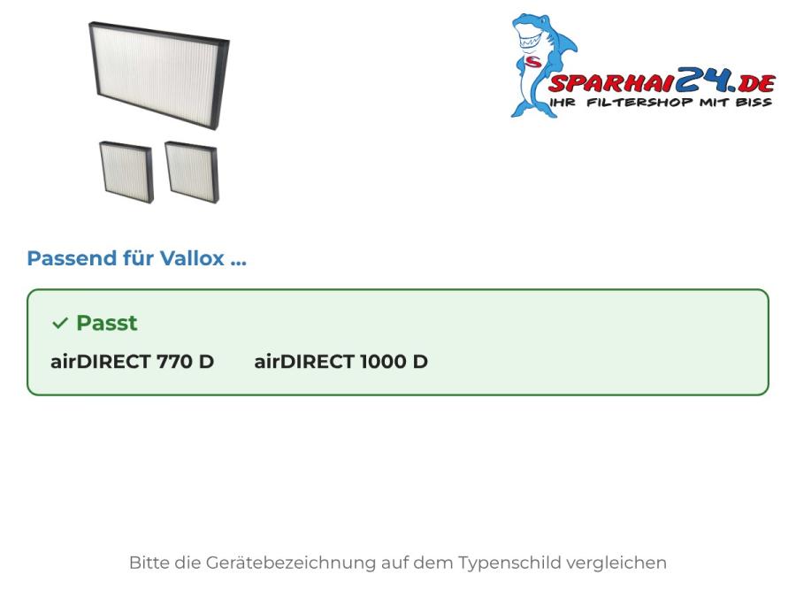 Filterset 2x M5 + 1x F7 passend für Vallox airDIRECT 770 D und Vallox airDIRECT 1000 D
